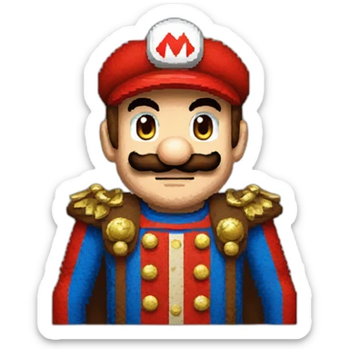 Super Mario with Bavarian clothes pixel art sticker