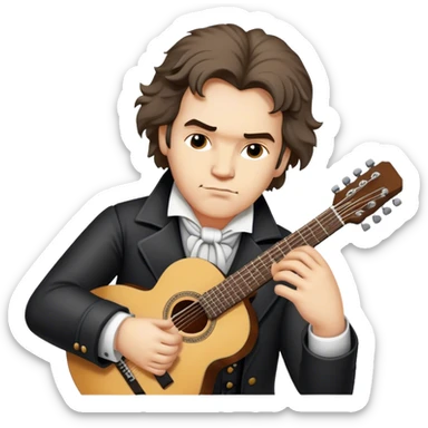 Beethoven and guitar sticker