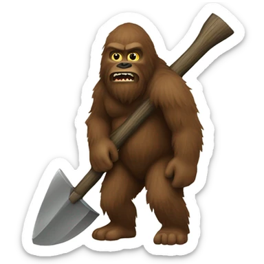 Sasquatch with Axe sticker
