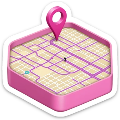 mix pink of a big gps map of the lines sticker