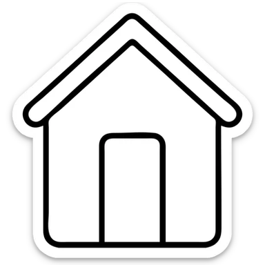Simple house with a roof and door sticker