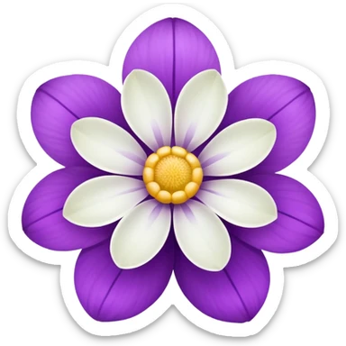 White flower and a purple flower sticker