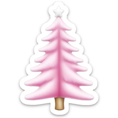 Pink Christmas tree with white decoration  sticker