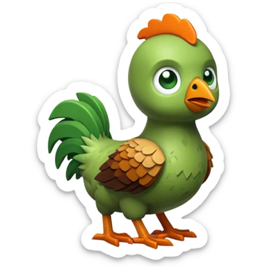 minecraft baby zombie riding minecraft chicken  sticker