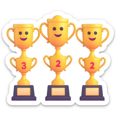 3 winners in 1st, 2nd & 3rd place emoji show  sticker