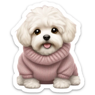 maltipoo in a sweater sticker