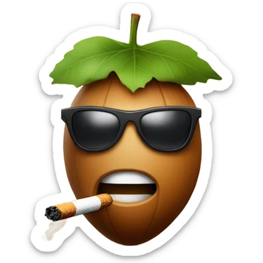 Acorn smoking cigarette with sunglasses on sticker