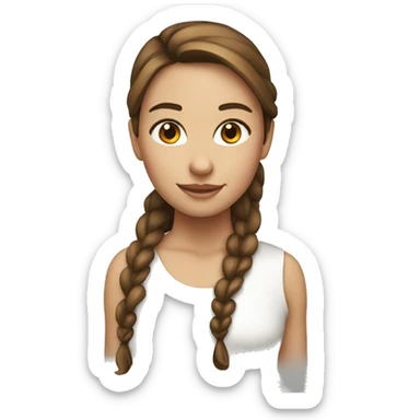 A girl that is white and has a brown hair long ponytail sticker