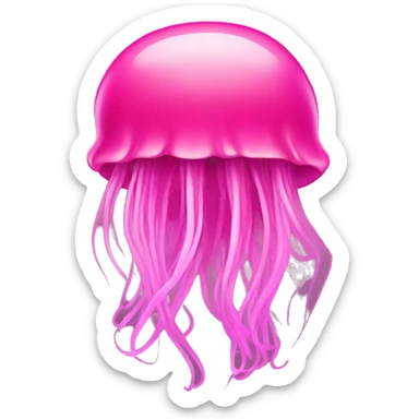 Kawaii Hot pink jellyfish   sticker