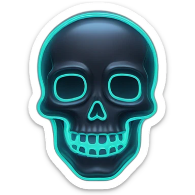 neon sign skull sticker