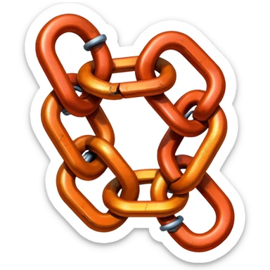 red orange two chain link sticker
