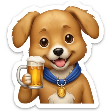 Ein Hund der talahon ist und Bier trinkt sticker