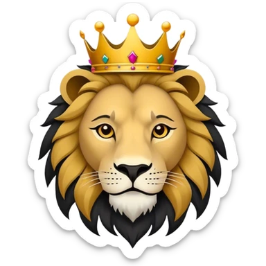 king lion head svg, flat colors, black and white sticker