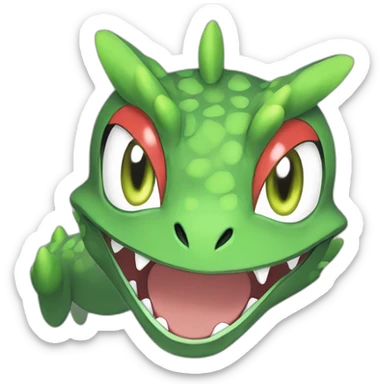 Pokemon_sceptile, smirking, anime_artstyle, well_drawn, accurate sticker