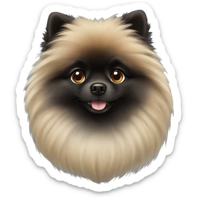 Black fluffy pomeranian sticker