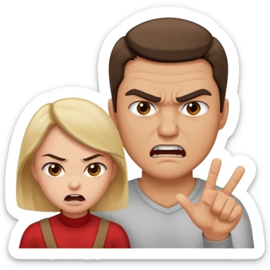 Women slaps a man sticker