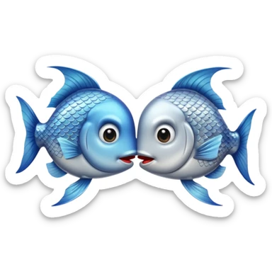 two fishes kissing sticker