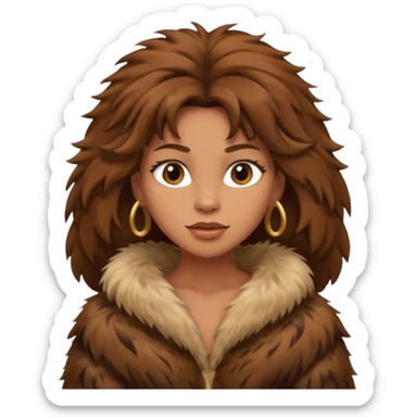a CAVEWOMAN WITH BROWN HAIR sticker