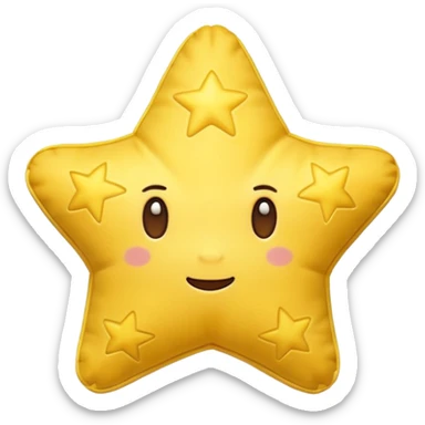 yellow puffy star sticker