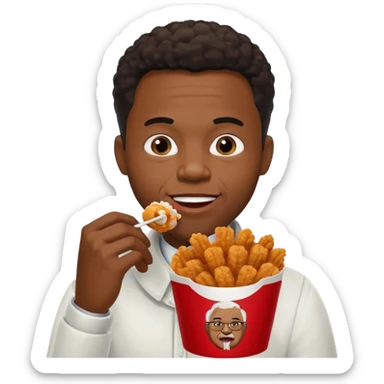 a black male eating KFC sticker