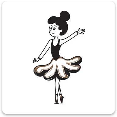 Whimsical ballerina made of coffee and milk foam, pirouetting gracefully sticker