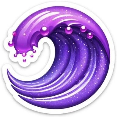 glitter roxo wave sticker