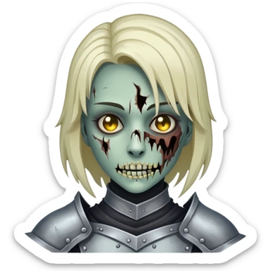 female ghoul knight, decaying skin sticker