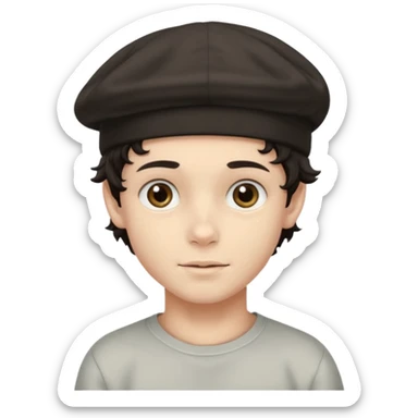 young boy dark hair with skullcap and curly sidelocks sticker