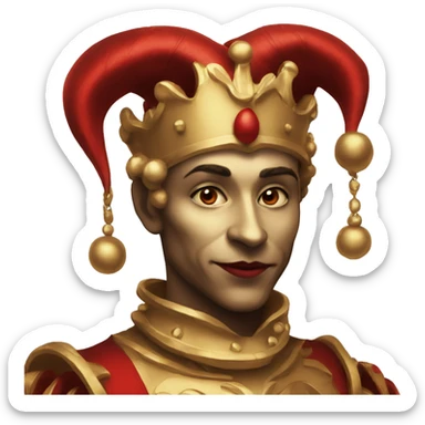 Jester high cheekbones, red, gilded  sticker