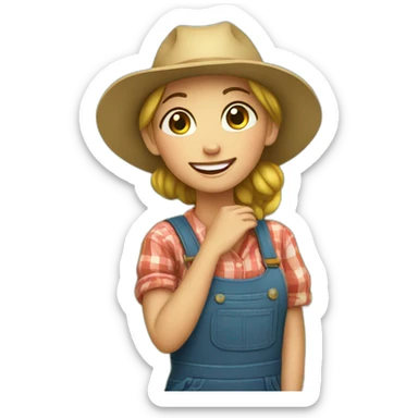 Farmer girl sticker