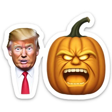 Trump evil pumpkin sticker