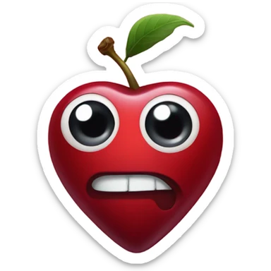 Cherry with heart eyes sticker