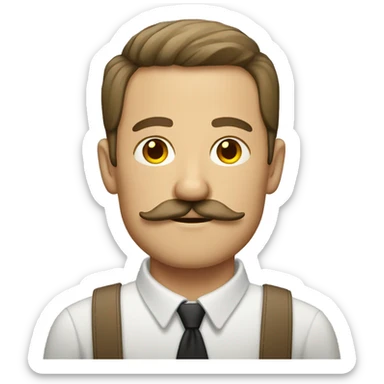 german man with square mustache sticker