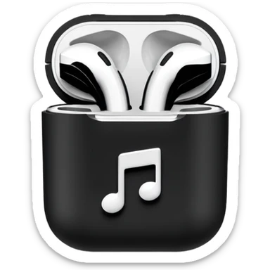 airpods in a music vinyl themed case sticker