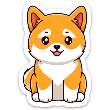 adorable black Shiba Inu puppy full body pose sticker
