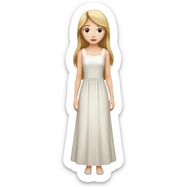 fai il vestito tutto bianco e falla alta e magra sticker