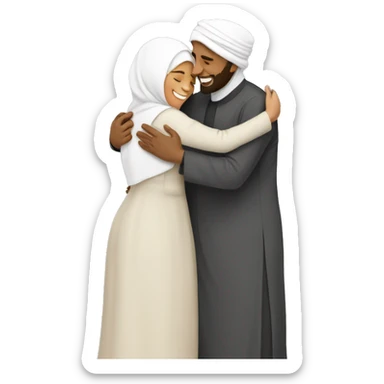 Couple muslim love hugg  sticker