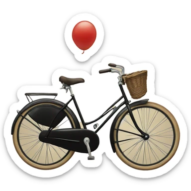  vintage black bike with one front basket  sticker