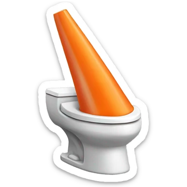 Skibidi toilet with a traffic cone hat sticker