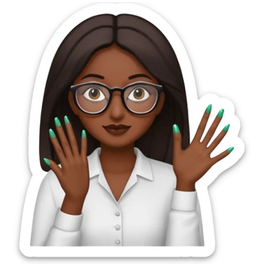 Baddie Pakistani girl with long nails with glasses sticker