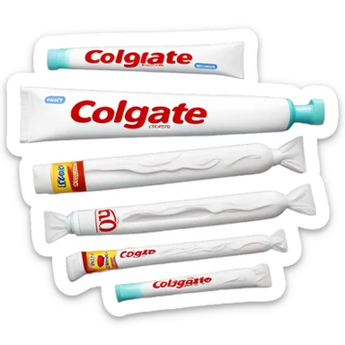  toothpaste with brand name COLGATE written on the tube clearly sticker