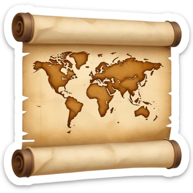 a poster, rolled up, like a old map sticker