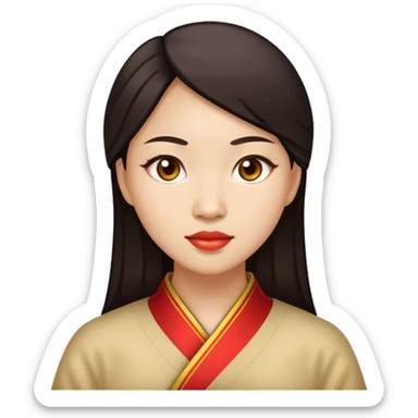 chinese photorealistic woman sticker