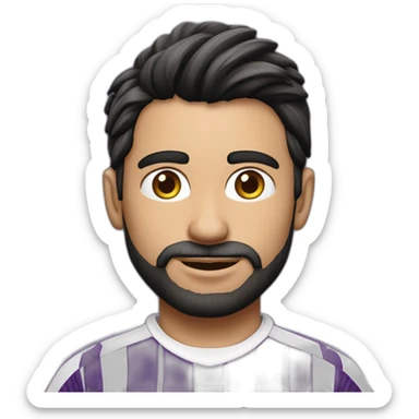 futbolista rubio camiseta rayas verticales moradas realista sticker