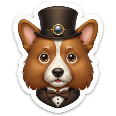 dog gentleman sticker