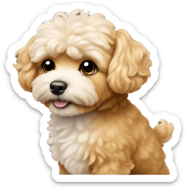 Maltipoo dog, all in honey/caramel color with a small part of white hair on her forehead sticker