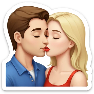couples kissing sticker