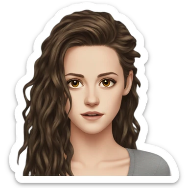 Kristen stewart long hair sticker
