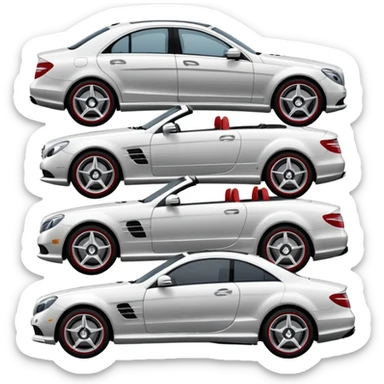 group of 4 Mercedes-Benz cars emoji style sticker