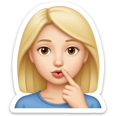 sneaky face with finger over lips sticker